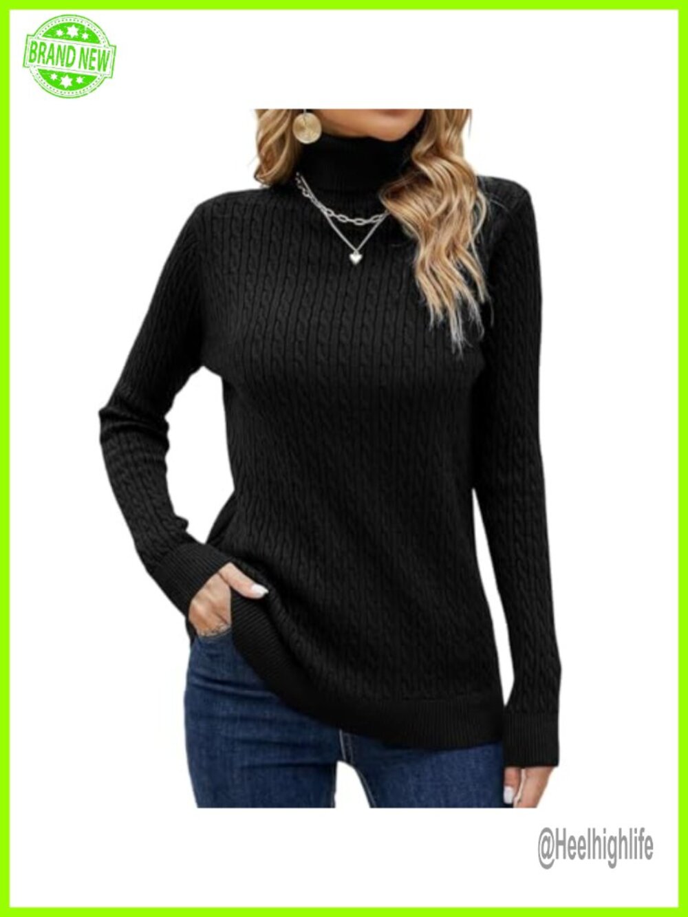 Cable Knit Turtleneck Sweater